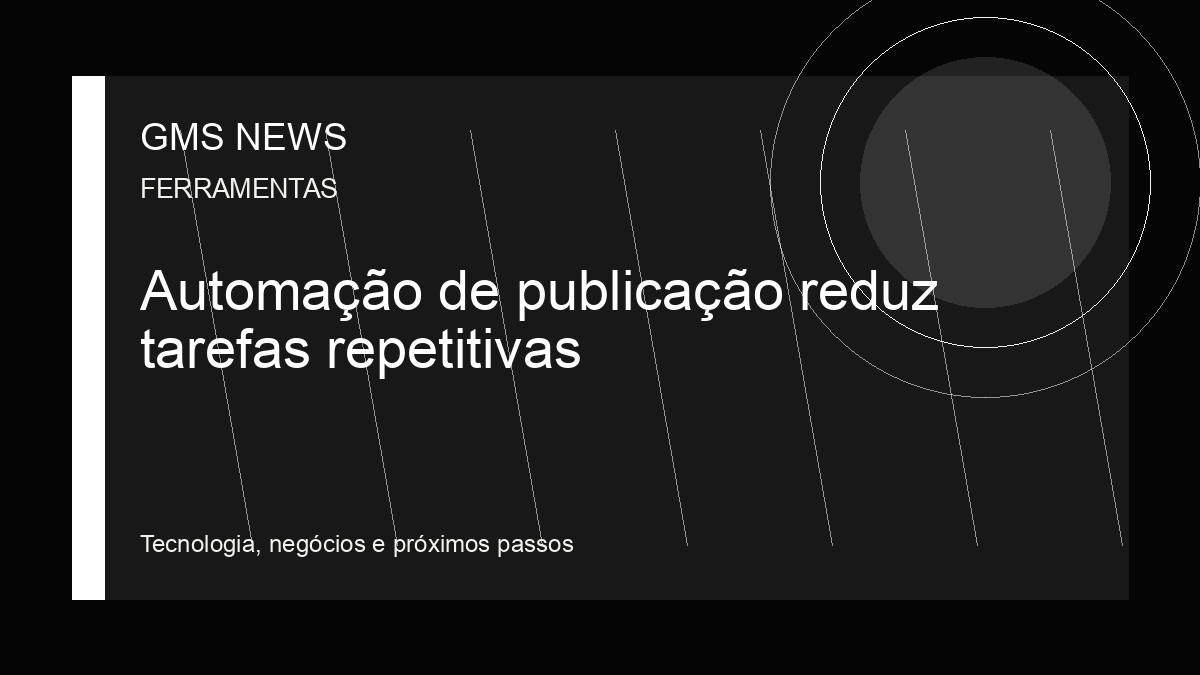 Arte editorial da GMS NEWS para: Automação de publicação reduz tarefas repetitivas